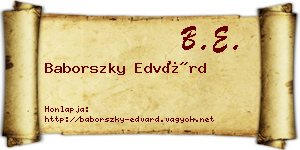 Baborszky Edvárd névjegykártya